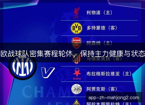 欧战球队密集赛程轮休,保持主力健康与状态 欧战球队密集赛程轮休,保持主力健康与状态